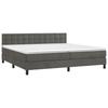 3141564 vidaXL Lit à sommier tapissier et matelas Gris foncé 200x200cm Velours