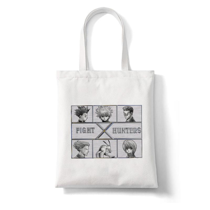 Anime Shopper Bag Hunter X Hunter Killua Zoldyck Shopping Bag Canvas Bag Tote Large Capacity Collapsible Handbags Shoulder Bag