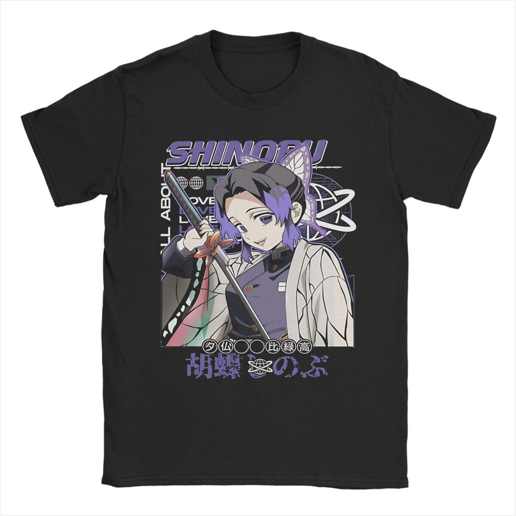 Demon Slayer Shinobu  Japanese Anime  T Shirt Men Women Cotton Casual T-Shirt Round Neck  Tee Shirt Short Sleeve Clothes Classic