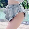 Летние женские джинсовые шорты, повседневные свободные рваные джинсы, шорты, джинсовые шорты, брюки