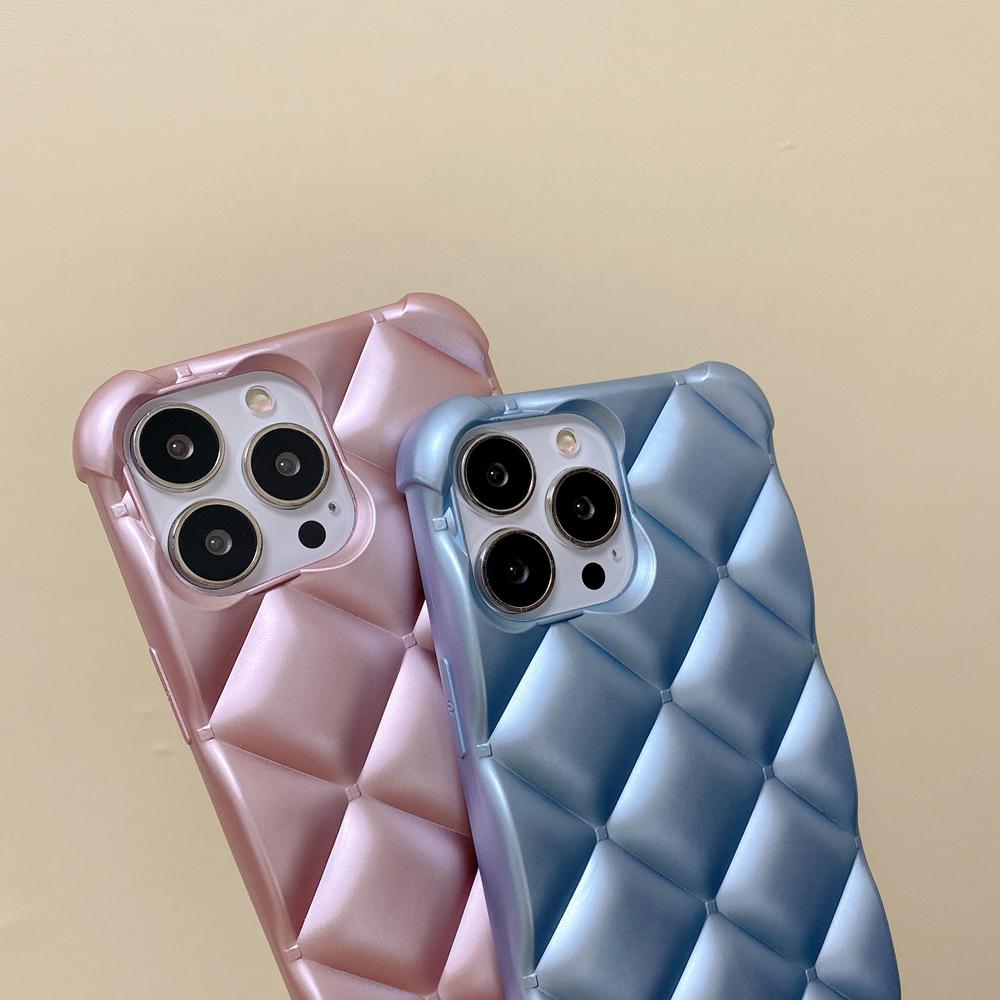 Матовый чехол для телефона с 3d ромбом для Iphone 14 12 11 13 Pro Max Mini Xr X Xs 7 8 Plus Se, мягкий силиконовый чехол