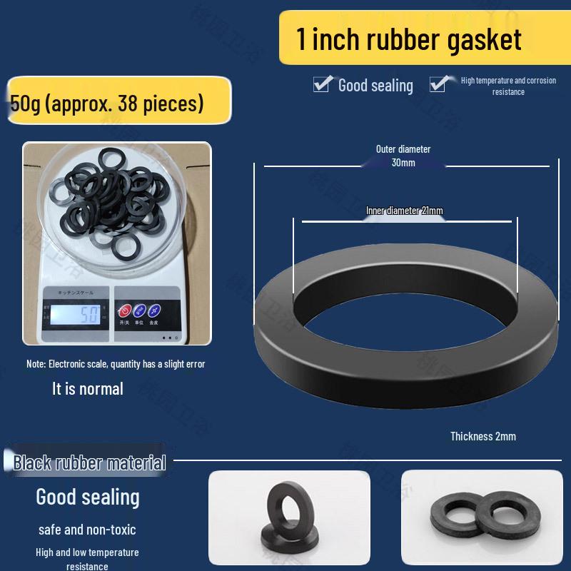 Набор плоских резиновых шайб: Водонепроницаемые прокладки для душевых шлангов и смесителей - Размеры 3/8", 1/2", 3/4", 1"