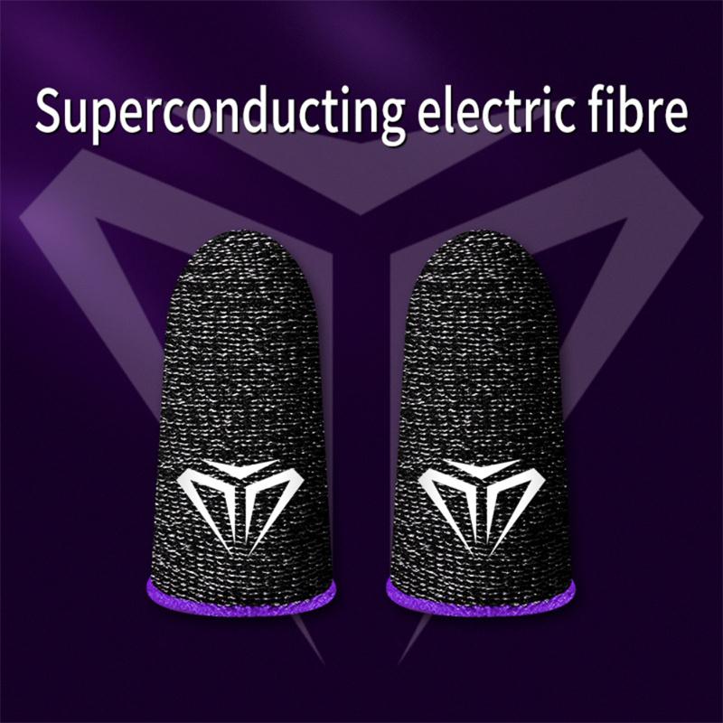 1 Pair Super Thin Gaming Finger Sleeve Game Controller Sweatproof Gloves Breathable Fingertips For Mobile Games Touch Screen Finger Cots Cover