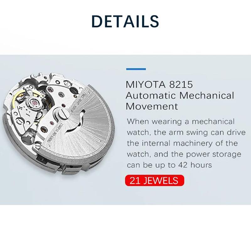 NORTH EDGE ANCHOR 42MM Men Mechanical Wristwatch Luxury Sapphire Glass MIYOTA 8215 Automatic Watches 10bar Waterproof Watch Men