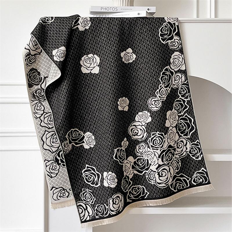 Winter Cashmere Scarf for Women Luxury Warm Shawl Comfortable Windproof Cape Pashmina Handerchief Designer Female Scrarf