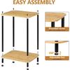 Bedside Table 2-piece Set, 2-tier Small Side Table for Small Spaces, Industrial End Table, Bedside Table with Storage Shelves