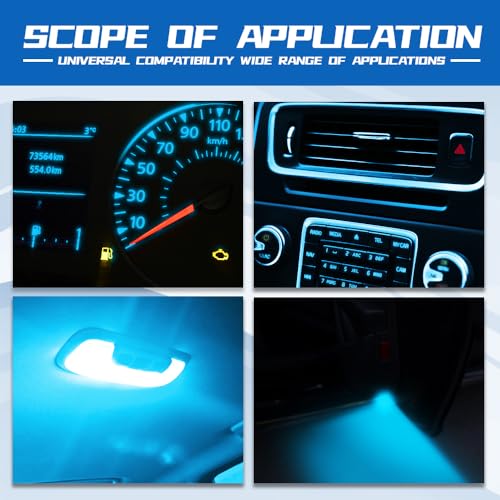 Suitable for T5 3030-3SMD instrument light indicator set ice blue light 20 piece set Black