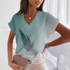 Women's New V-neck T-shirt Summer Spring Breathable Smooth Solid Fashion Casual Large Y2K Feather Hot Selling Girl Print