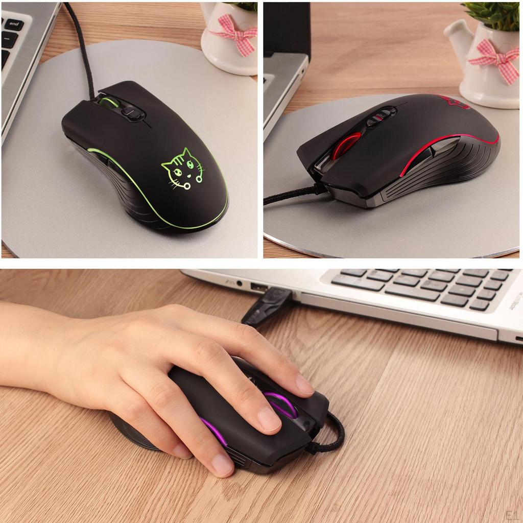 Игровая мышь LED RGB подсветка Бесшумная для ПК Ноутбука 2400DPI Оптические мыши