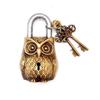 Золотой функциональный латунный замок с изображением совы с 2 ключами (Золотой, Стандартный) - Дверной замок