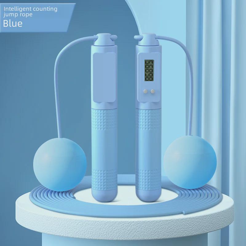 Умная беспроводная скакалка для фитнеса в помещении — для взрослых и студентов, двойное использование, с большим мячом