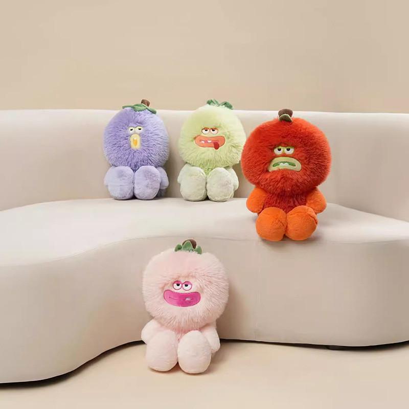 Plush Soft Monster Peach Fruit Toy With Pp Cotton For Bedroom Decor And Gifts
