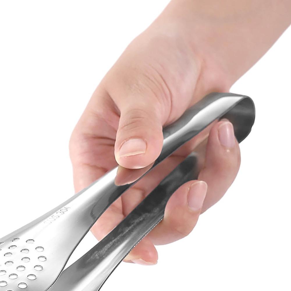 Secure Grip Buffet Tongs 304 Stainless Steel Serving Utensils Cooking Tool Bread Clip  Draining