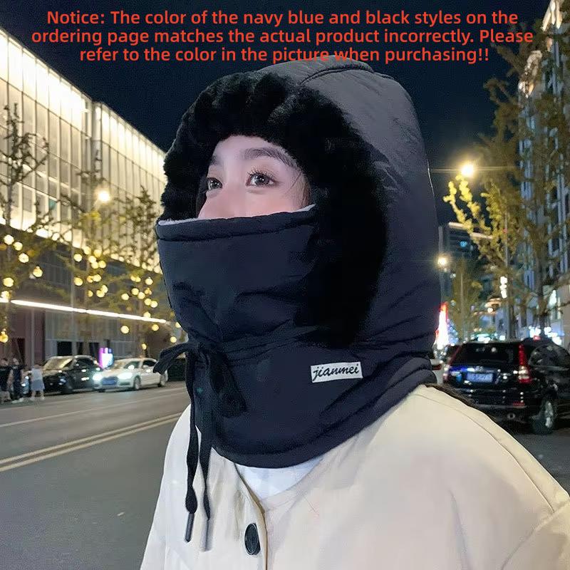Autumn Winter Down Hat with Hood Unisex Thickened Warm Windproof and Waterproof Cap for Men Women Outdoor Skiing Hiking