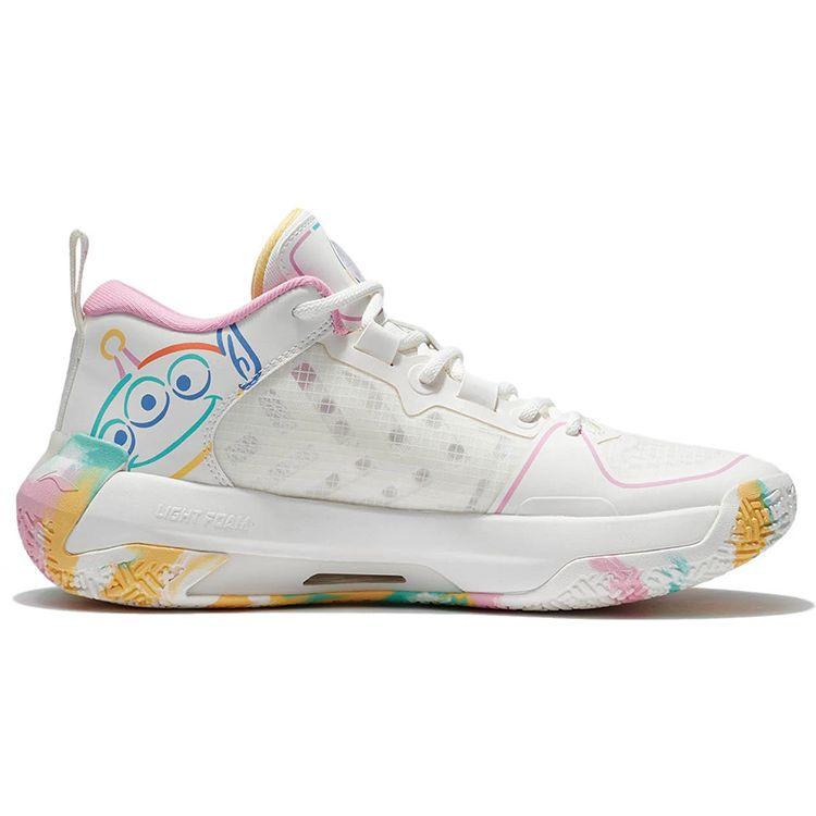 Баскетбольные кроссовки Li Ning Disney X Blade 2 Low из искусственной кожи, прочные и легкие, мужские, белые, розовые, ABAS103-1