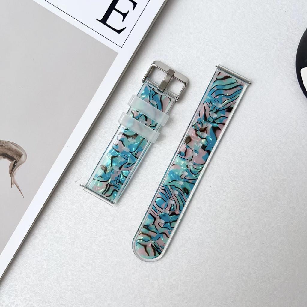 20 мм 22 мм универсальный ремешок для часов - TPU Shell Zebra Pattern Летний дышащий спортивный ремешок для умных часов Samsung Galaxy Watch Huawei Watch Xiaomi Watch