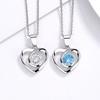 Sterling Silver S925 Heart -Shaped Fashion Pendant Natural Crystal Zircon Women 'S Clavicle Short Necklace
