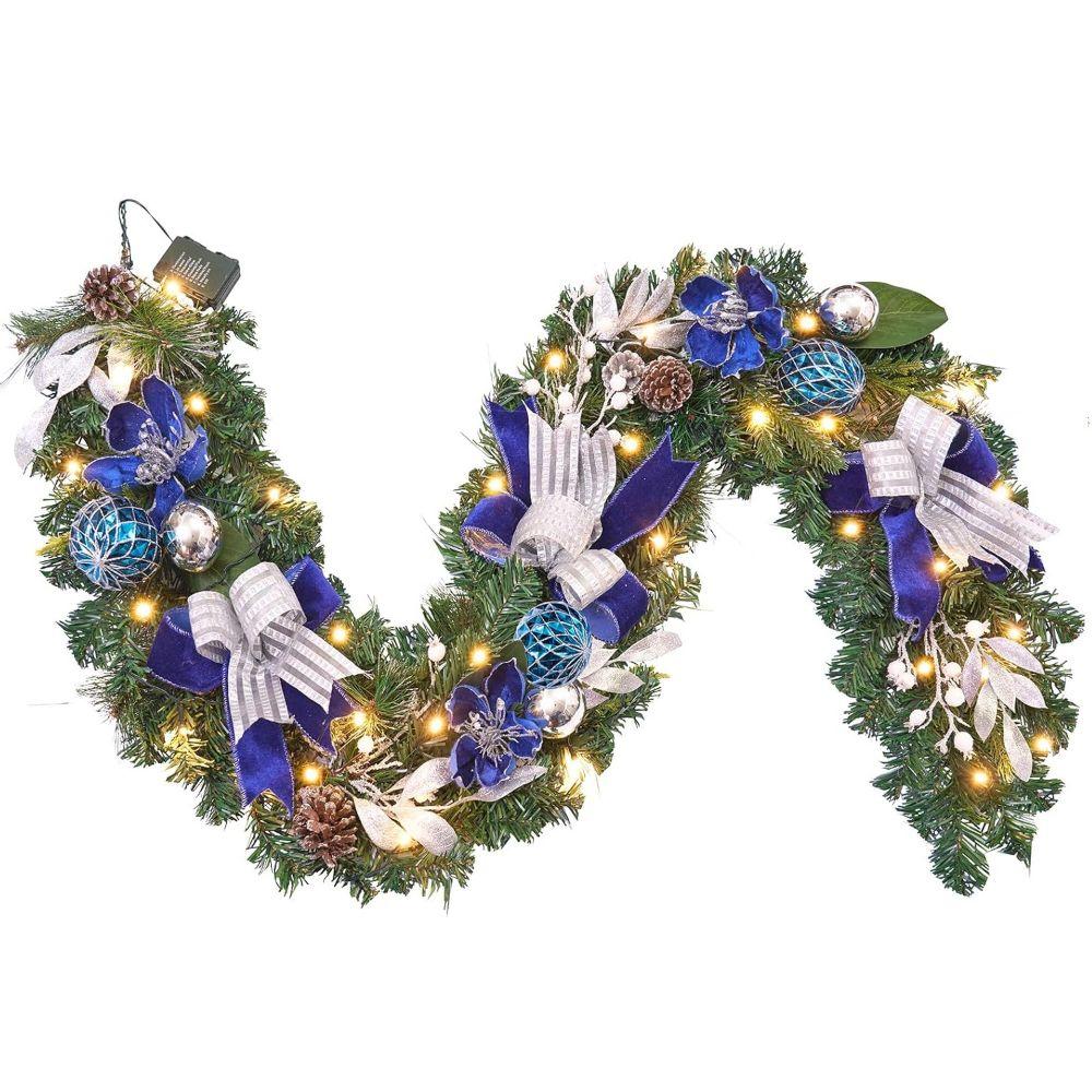 Rattan Artificial Garland with Light Prelit Garland Xmas Christmas Garland Mantle