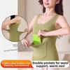 Sleeveless Thermal Underwear Camisole Double Pockets Thermal Tops  Autumn Winter