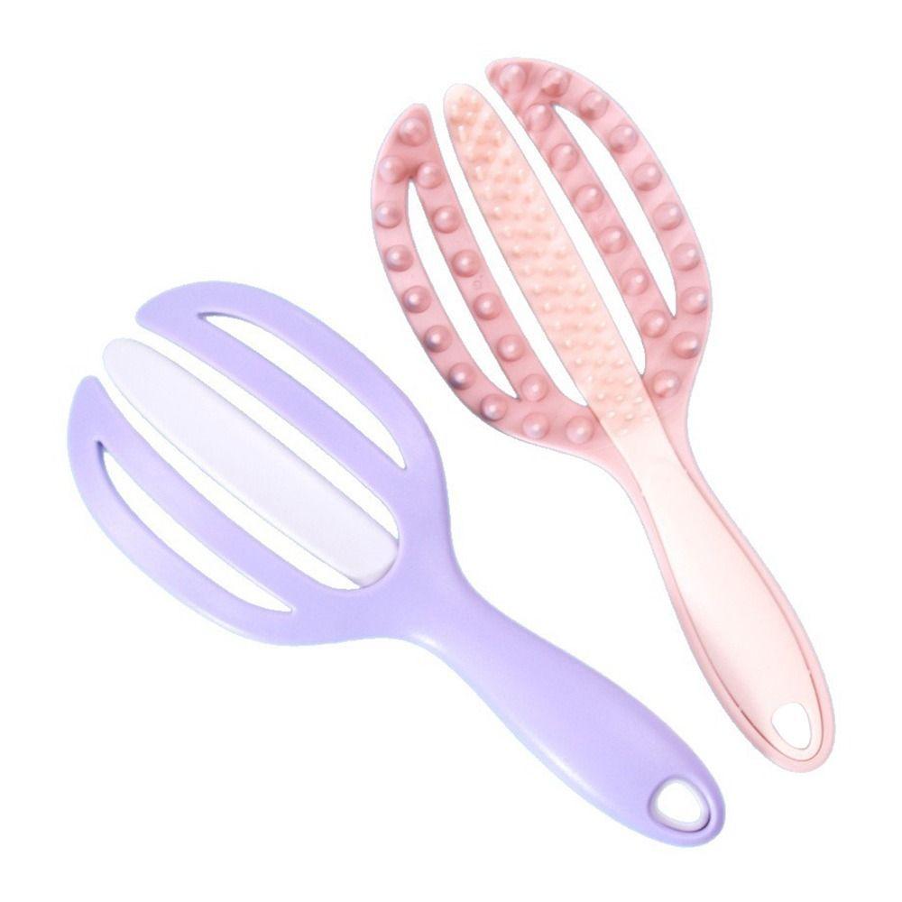2 in 1 Massage Comb Pink Purple Openwork Comb High Quality Hair Straightening Comb Wash Hair