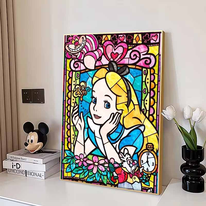 Disney Алмазная живопись 'Алиса в Стране чудес' Витраж Милый DIY Мозаика из страз Набор для вышивания крестиком Вышивка Подарок Декор для дома