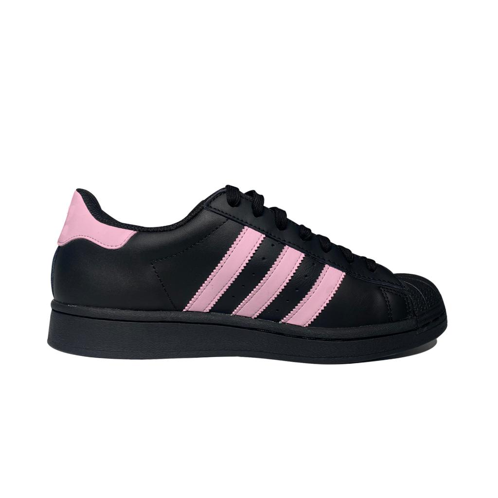 adidas Оригинальные SUPERSTAR Низкие Скейтбордические Кроссовки Унисекс Черные Розовые EG4959(Команда551-)