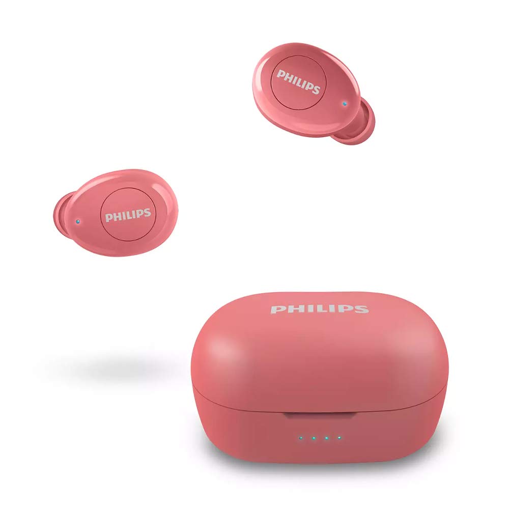 Philips Полностью беспроводные наушники TAT2205 Зарядный чехол в комплекте Микрофон Водонепроницаемость IPX4 Быстрая зарядка Bluetooth 5.1 Встроенный (красный)