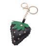 Studded Strawberry Car Keychain with Rivet Decoration PU Leather Key Ring Accessory Bag Pendant For Women Men