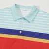 Летняя новинка Мужской полосатый топ с воротником и коротким рукавом Повседневная футболка поло в стиле колор-блок
