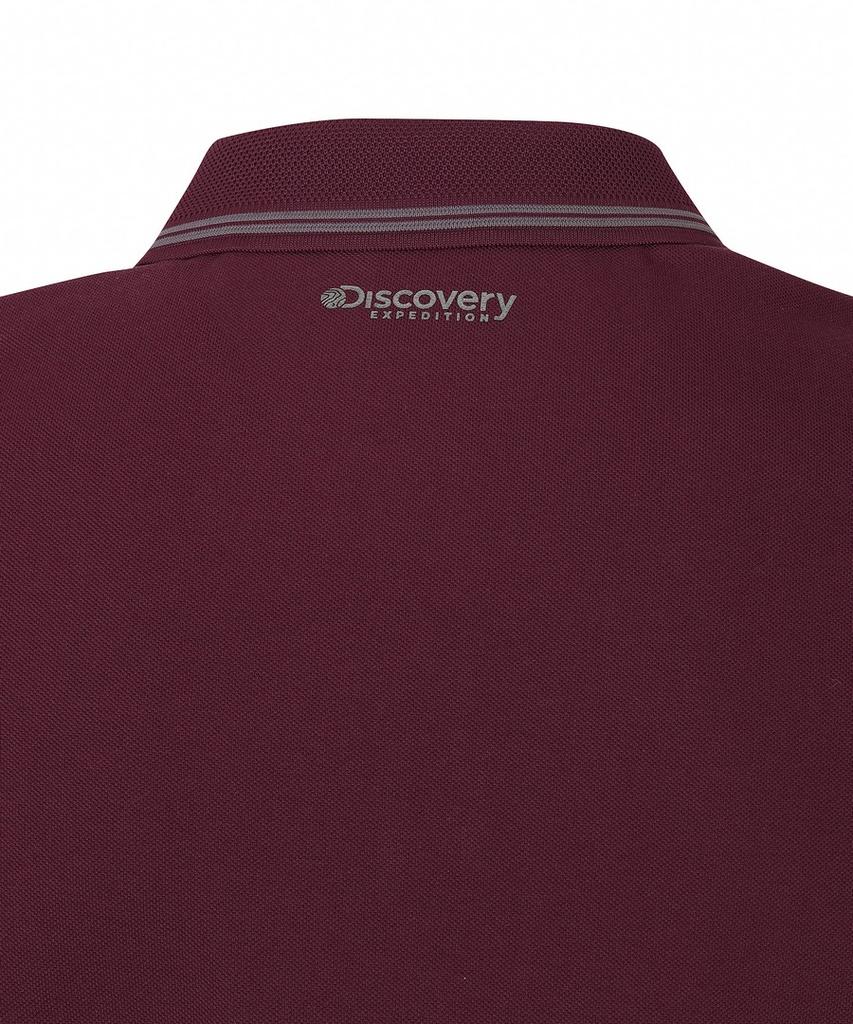 Мужская футболка-поло DISCOVERY EXPEDITION с цветными вставками (D/Вино)