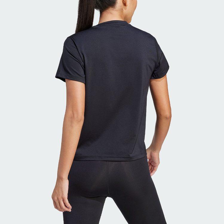 Adidas T Shirts Women's Black Crew Neck Moderate Straight Fit IN6208