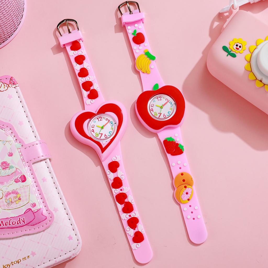 Cute and Sweet Colorful Cartoon Watch Pink Silicone Tape Quartz Cartoon Anime Female Student Watch