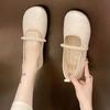 Fashion Slip-on Round Toe Pearl Women's Flat Mary Jane Shoes Trend High Quality Fashion Korean Style Social Casual Ladies Footwear