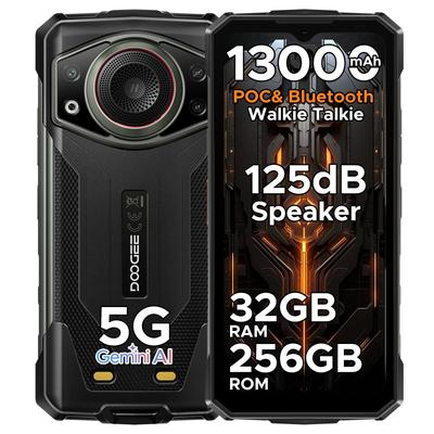 Doogee Защищенный смартфон Fire 7 Ultra 5G, 13000 мАч/33 Вт, 8 ГБ+256 ГБ(2 ТБ ТФ), 6,6-дюймовый HD+ дисплей 90 Гц, IP68/IP69K, Динамик 125 дБ, NFC, Две SIM-карты