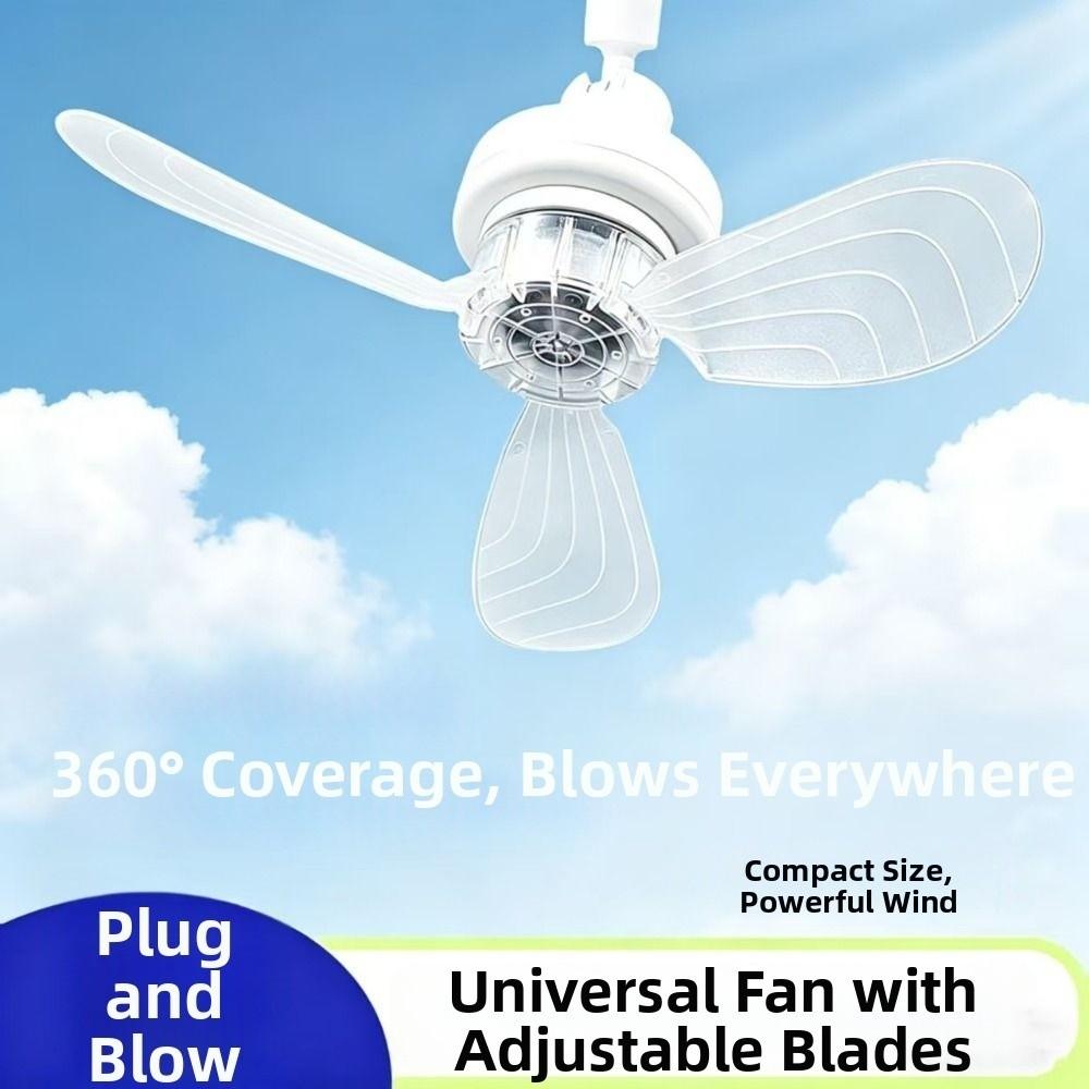 Detachable Electric Fan AC85-265V E27 Screw Mouth Fan Portable Ceiling Fan Living Room