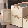 1pc Clothes Storage Basket Oxford Cloth Clothes Hand-held Storage Box Foldable Storage Box with Steel Frame Wardrobe Organizer