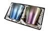 HORIE Made In Niigata Pure Titanium Double Hana Set of 2 Gradient Pink Tsubame, Prefecture, Tumbler, Titanium, 250cc, (Blue/Pink), T15YU250BP,