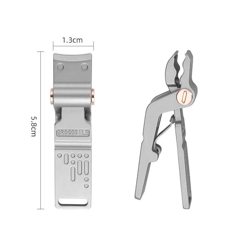 Машинки для стрижки ногтей в форме крокодила, маникюрные ножницы из нержавеющей стали с защитой от брызг, триммер для ногтей, инструменты для педикюра