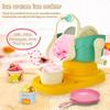 Children DIY Ice Cream Maker Kit Easy Fun Play House Toys Visual Shaved Ice Easy To Clean Encourages Creative DIY Making Set Includes Maker Cups Pan