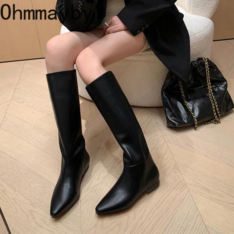 Дизайнерские винтажные женские сапоги до колена, модные длинные ботильоны без застежек, осенне-зимние, на низком каблуке, женские теплые короткие плюшевые туфли