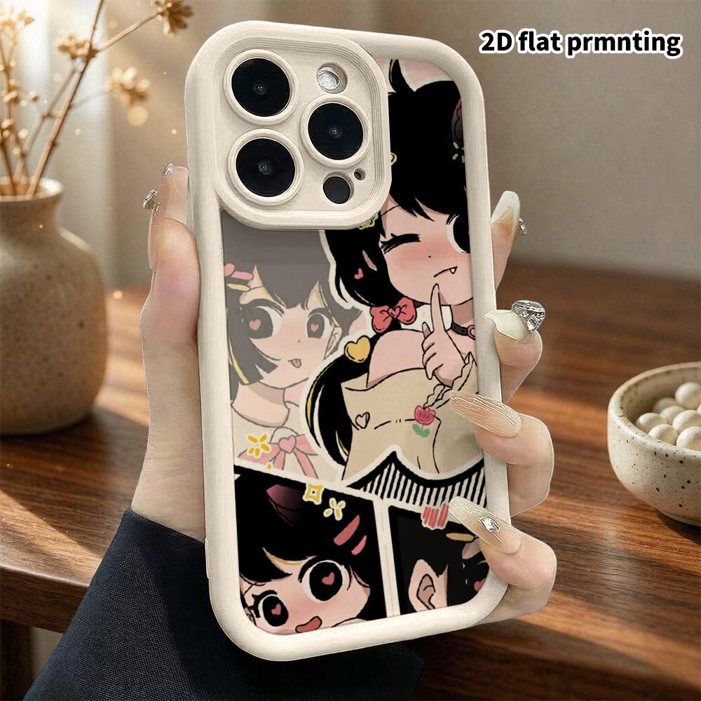 Phone case: 2D flat, suitable for iPhone 18 17 16 15 14 13 12 Pro, cat ear girl, perfect holiday gift for Christmas and Halloween