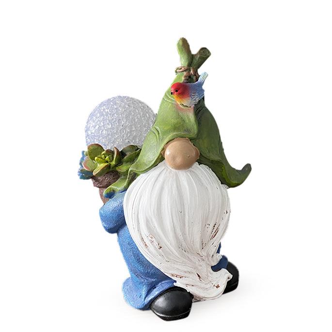 Садовая статуэтка гнома на солнечной батарее для сада, украшения из смолы, комната гнома, декорированная в скандинавском стиле, скульптура богини для дома