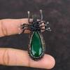 Faceted Zambian Emerald Copper Pendant Copper Wire Wrapped Pendant Handmade Pendant Copper Wire Jewelry Gift For Her Gemstone Spider Pendant