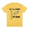 Tax Fraud Gamer Funny Frog Meme T Shirt Men Women Fashion Hip Hop Vintage T-shirt 100% Cotton Casual Loose Short Sleeve T-shirts