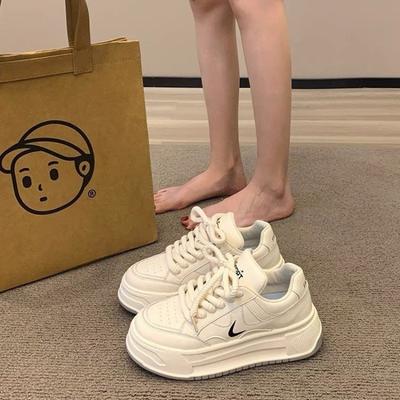 Весна Осень Массивные Женские Повседневные Туфли Мода Все-матч Студенческие Белые Кроссовки Высокое Качество Комфорт Увеличенные Вулканизированные Туфли