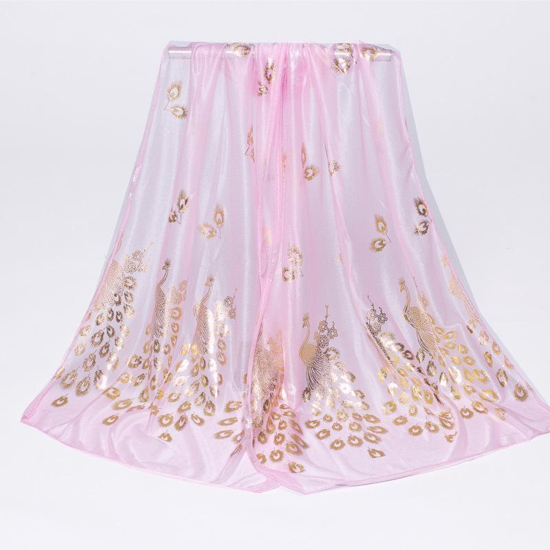 2024 Spring/Summer Women's Beauty Sand Scarf with Peacock Flower Design