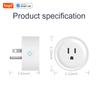 Tuya Smart Home Mini Smart Plug, стандарт США, 10 А, умная розетка, круглая вилка, 100–130 В, управление через приложение, работает с Alexa Google Home