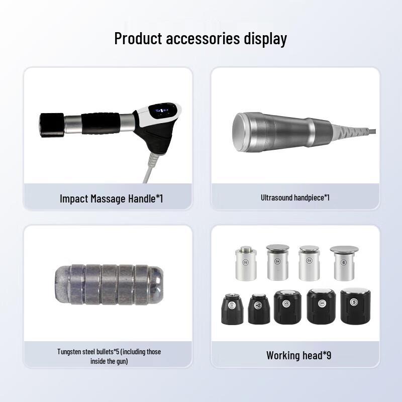 Haomeng Pneumatic Ballistic Shockwave Therapy Massager CN plug (adapter included)