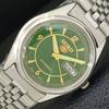 ПОДЛИННЫЕ ВИНТАЖНЫЕ МУЖСКИЕ АВТОМАТИЧЕСКИЕ ЧАСЫ SEIKO 5 ЯПОНСКОГО ПРОИЗВОДСТВА С ЗЕЛЕНЫМ ЦИФЕРБЛАТОМ a500810-5 R154-a500810