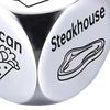 1/2/3Pcs Stainless Steel Food Decision Dice 6 Sides Barbecue Mexican American Seafood Italian Chinese Dinner Decider Dice